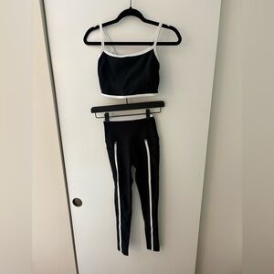 Beyond Yoga Black and White Leggings and Top Set